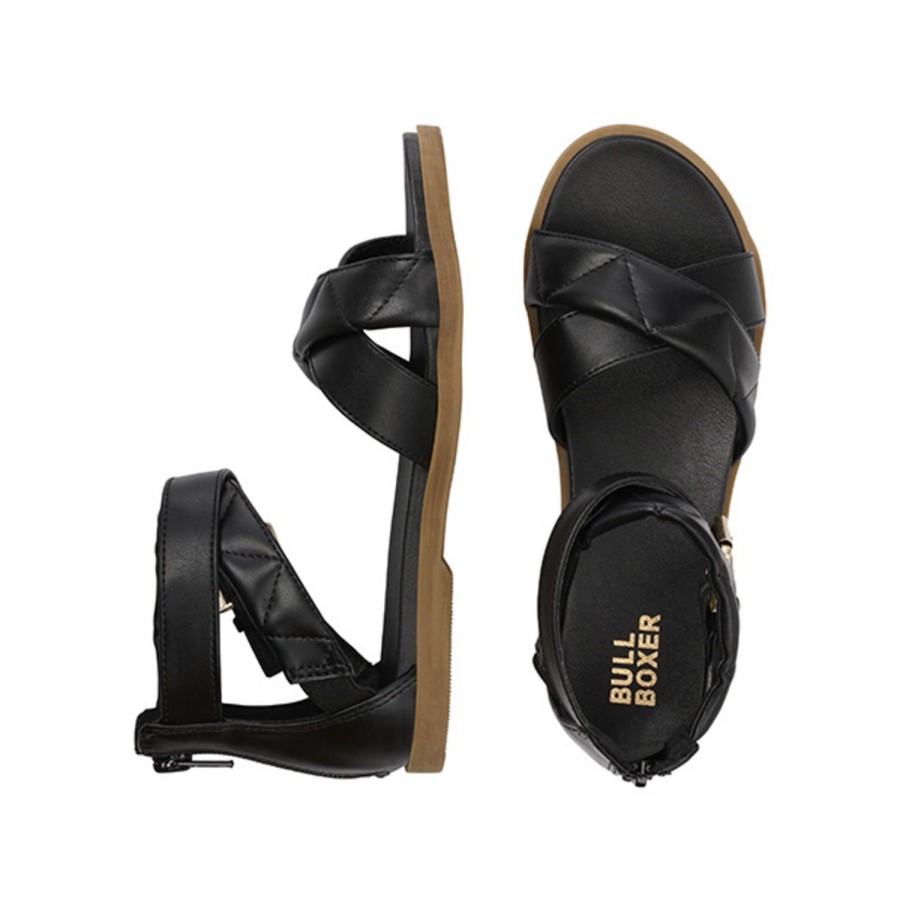 Riemchensandalen | Bullboxer Sandalen Schwarz Alm016F1S_Blckkb