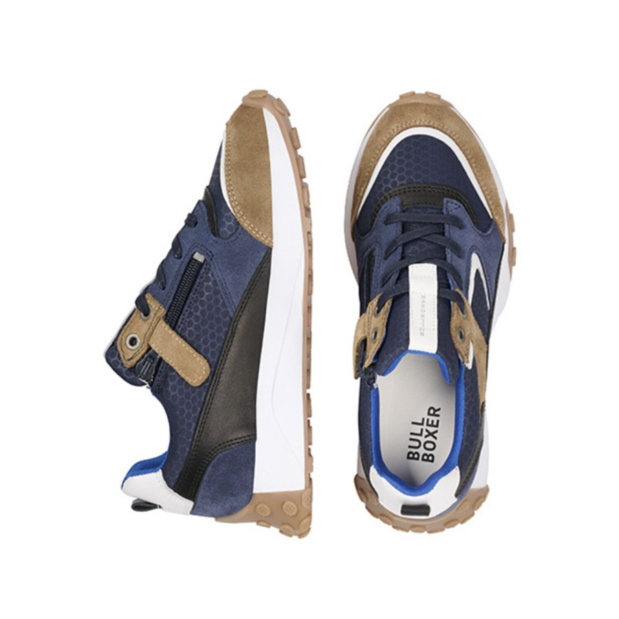 Turnschuhe | Bullboxer Sneaker Beige-Navy Atp001E5Labenykb