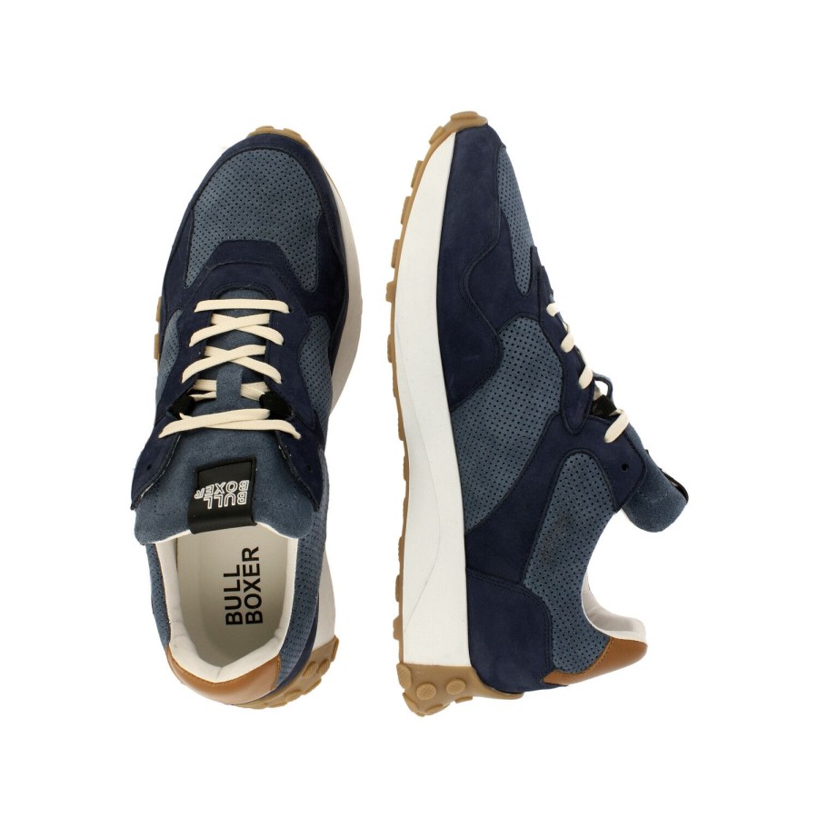 Sneaker Niedrig | Bullboxer Sneaker Low Blau/Tan 170P21384Abluesu