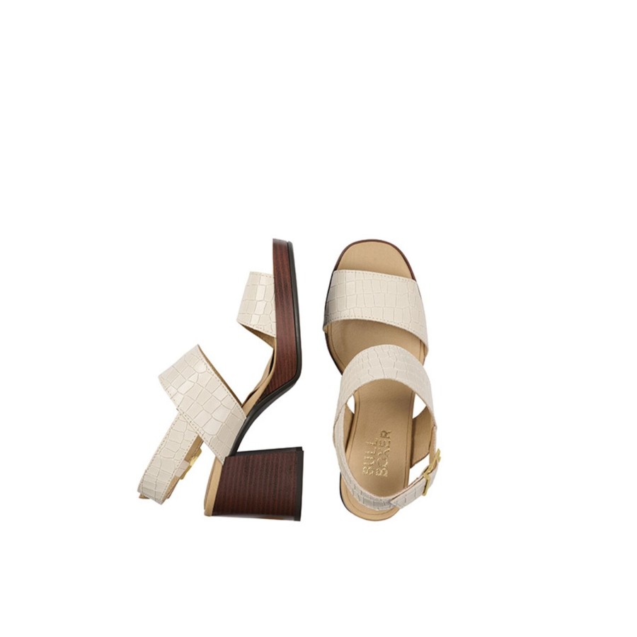 Sandalen | Bullboxer Sandale Mit Absatz Offwhite 256001E2L_Cremtd