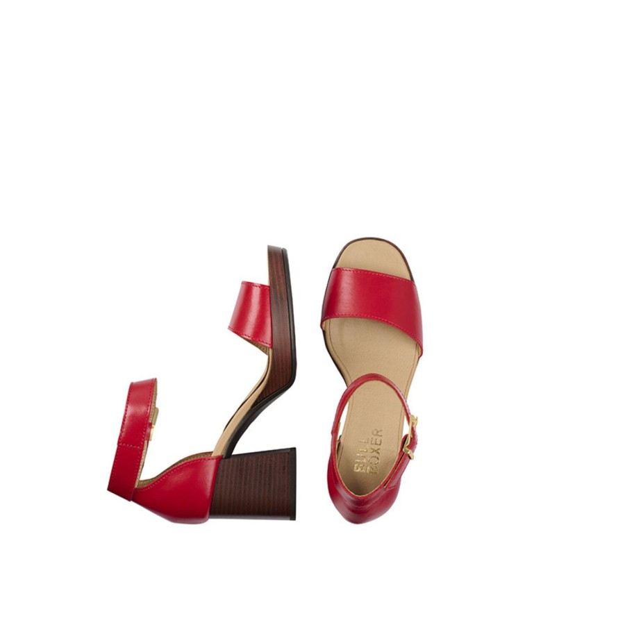 Sandalen | Bullboxer Sandale Mit Absatz Rot 256000E2L_Reddtd