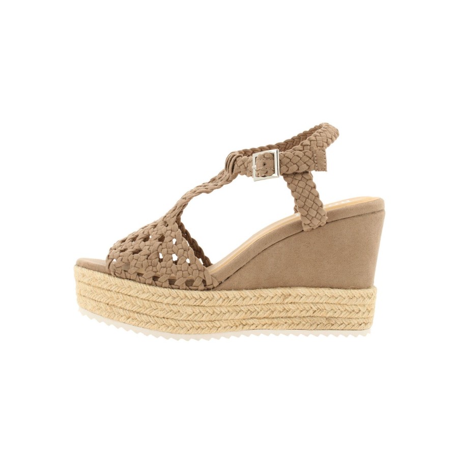 Keilpumps | Bullboxer Keilsandalette Beige 195034F2T_Dktptd