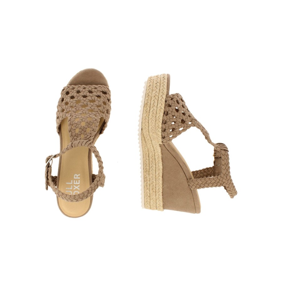 Keilpumps | Bullboxer Keilsandalette Beige 195034F2T_Dktptd