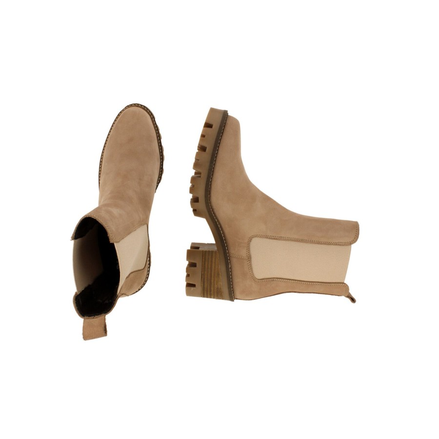 Stiefel Mit Hohem Absatz | Bullboxer Chelsea Boots Beige/Taupe 677501E6L_Lttptd