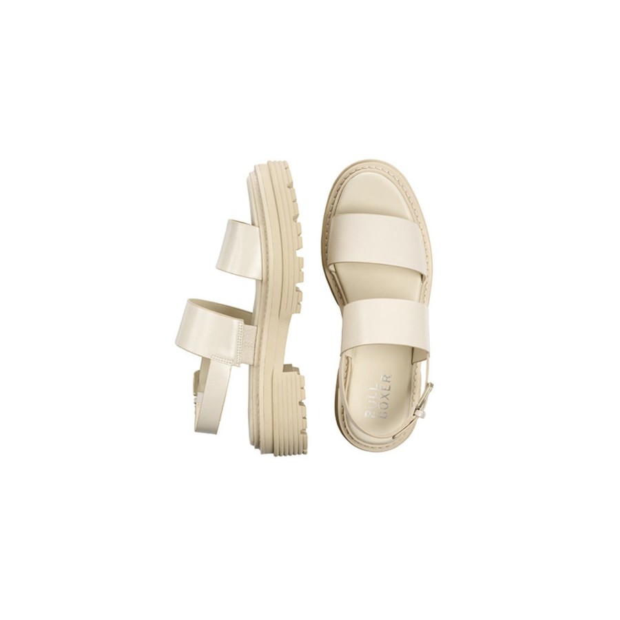 Sandalen | Bullboxer Plateau-Sandale Offwhite 171000F2S_Putttd