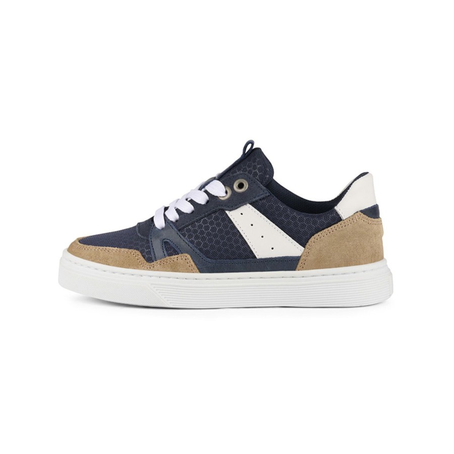 Turnschuhe | Bullboxer Sneaker Beige-Navy Aop009E5L_Benykb