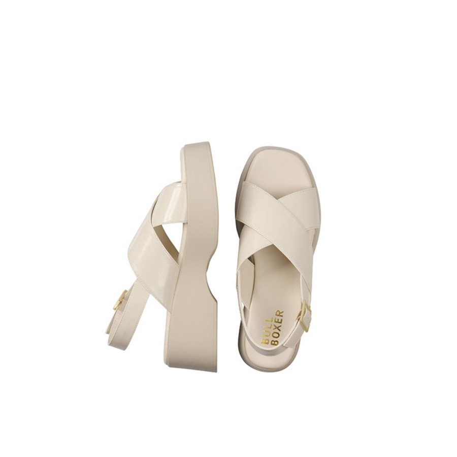 Sandalen | Bullboxer Plateau-Sandale Offwhite 179002F2S_Putttd